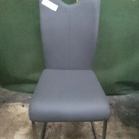 DARK GREY LEATHER DINING CHAIR