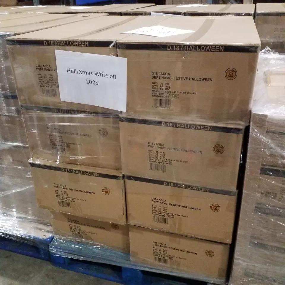 PALLET CONTAINING 8 BOXES OF BRAND NEW PLASTIC HALLOWEEN KIDS WEAPONS