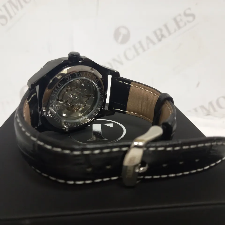 TALIS SKELETON LEATHER STRAP WRISTWATCH RRP £515