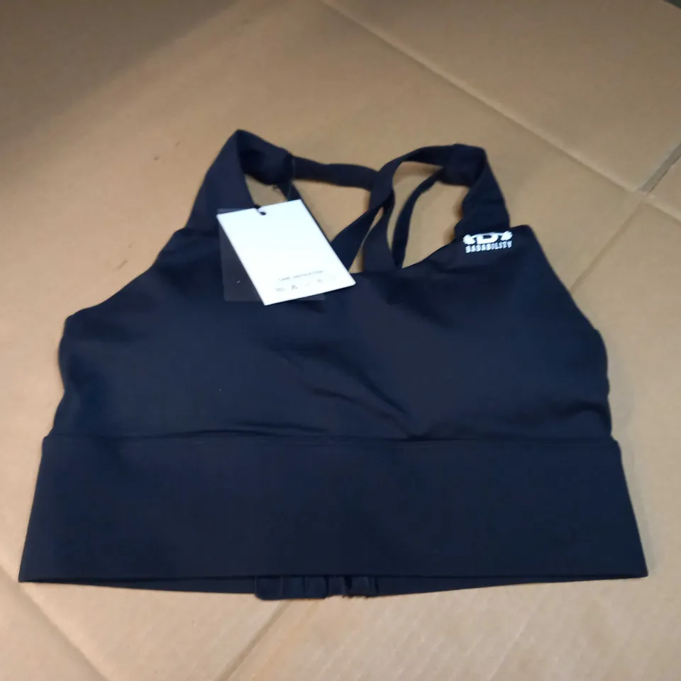BADABILITY BLACK/LOGO SPORTS BRA