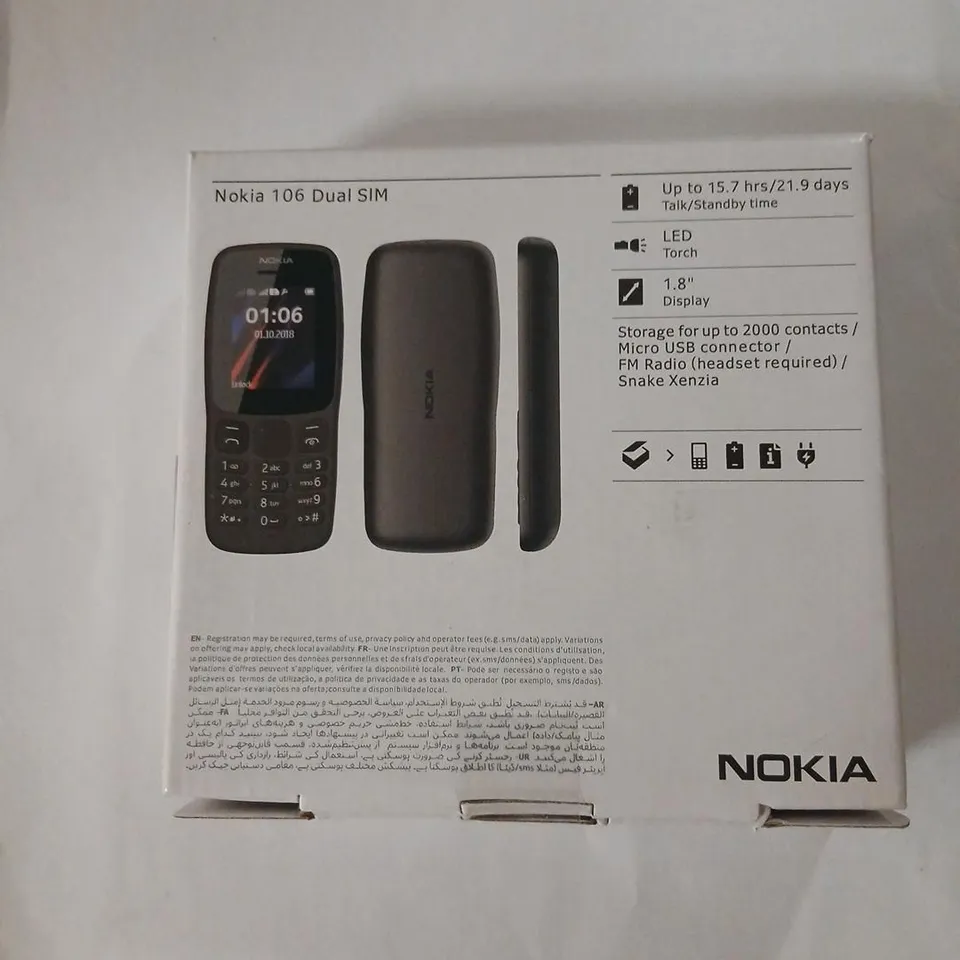 NOKIA 106 DUAL SIM MOBILE PHONE – BOXED