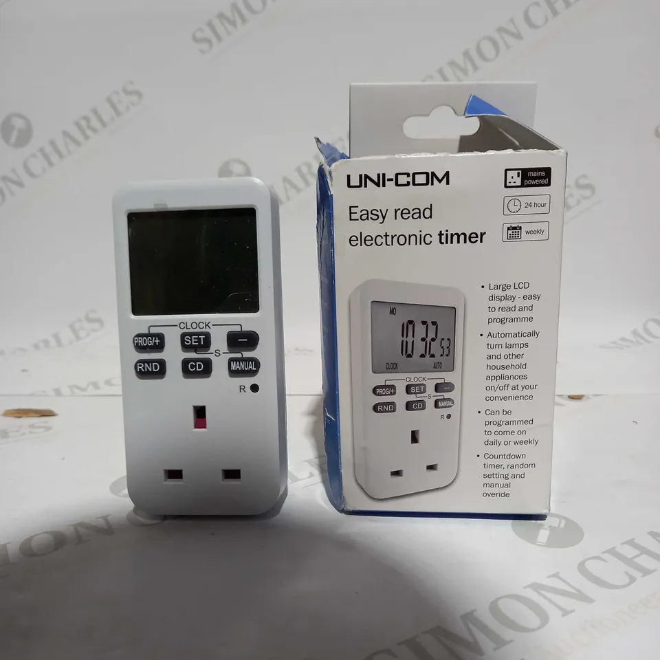 UNI-COM EASY READ DIGITAL ELECTRONIC TIMER SOCKET