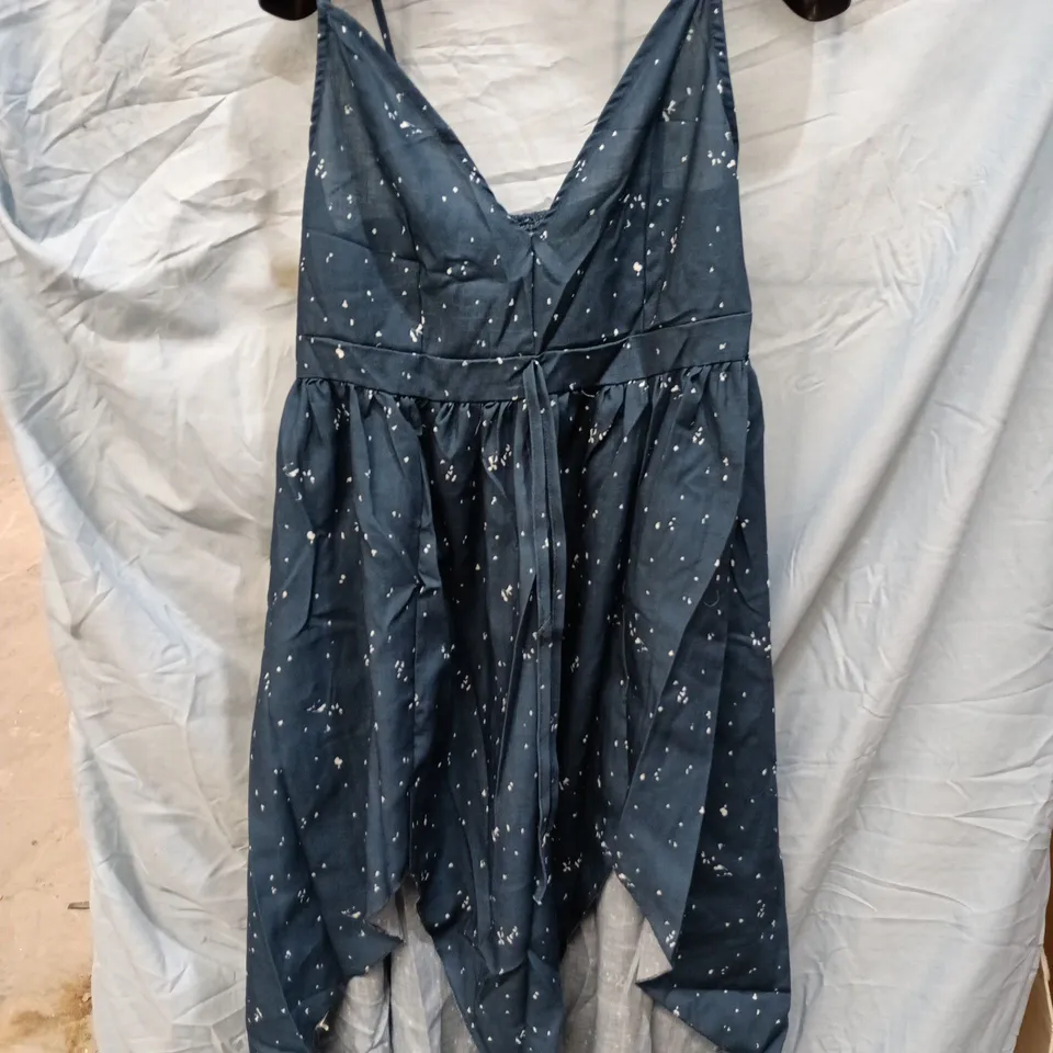 WOMEN'S DRESS – NAVY SPECKLE PRINT, SIZE 2XL