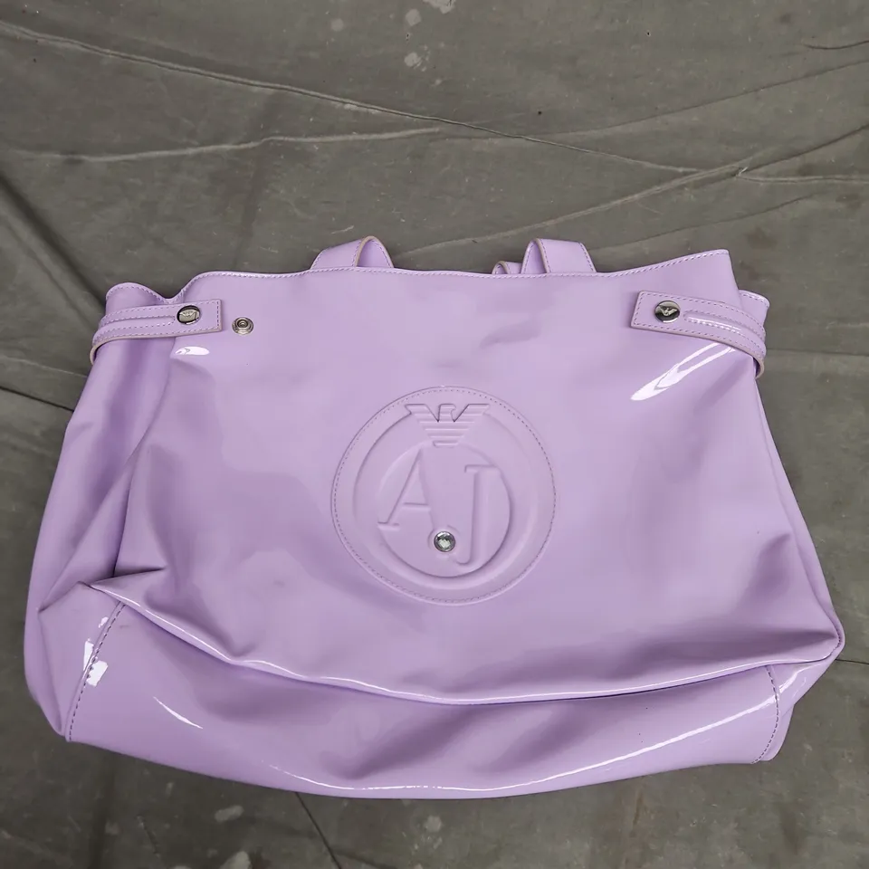 AJ ARMANI HANDBAG WITH EMBOSSED CIRCULAR LOGO