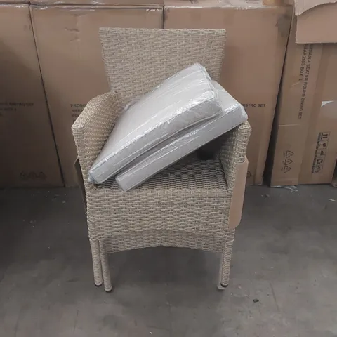 BOXED SET OF 2 TRUGARDEN RATTAN GARDEN DINING CHAIRS