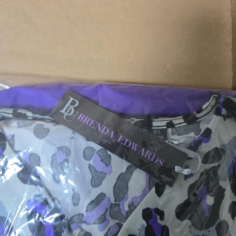 BRENDA EDWARDS GREY AND PURPLE JUMPSUIT SIZE 2XL