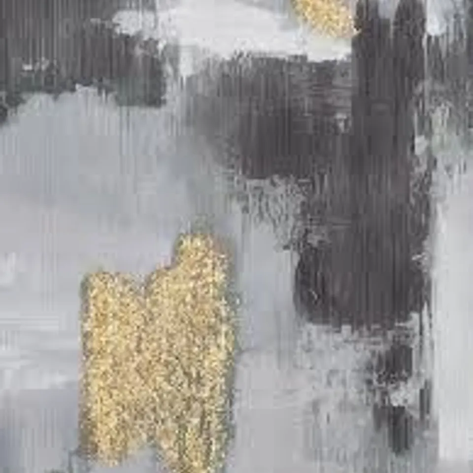 BOXED GREY ABSTRACT TEXTURED CAPPED CANVAS WITH GOLD LEAF 76x100cm (1 BOX)