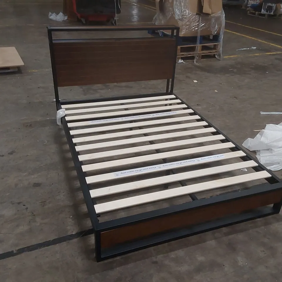 DESIGNER 4'6 DOUBLE BED FRAME WITH POWER OUTLET