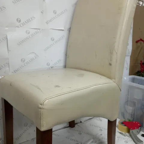 2 X CHAIRS CRΓME & GREY SET OF DINING CHAIR
