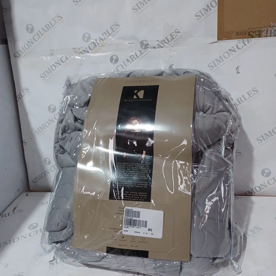 FINEST BED LINEN BY KELLY HOPPEN LATTE DOUBLE SIZE EMBROIDED SET 