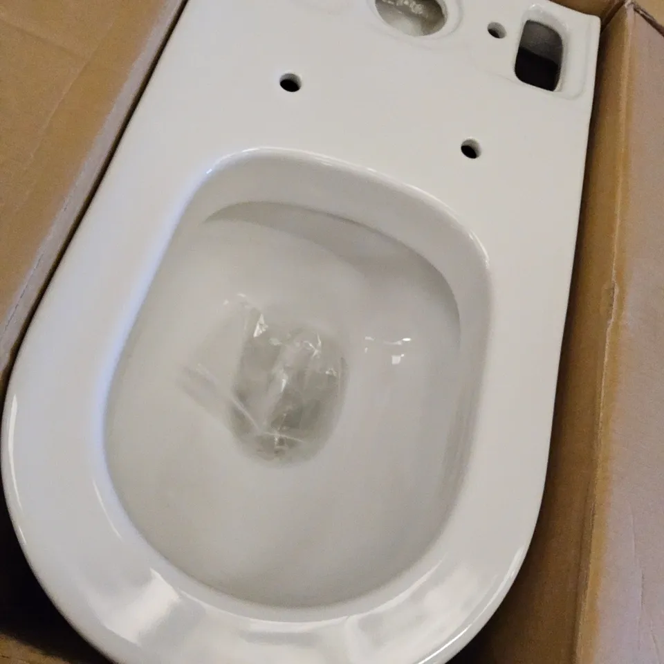 BOXED CONTEMPORARY GALENE CLOSE COUPLED OPEN BACK PAN WC WHITE