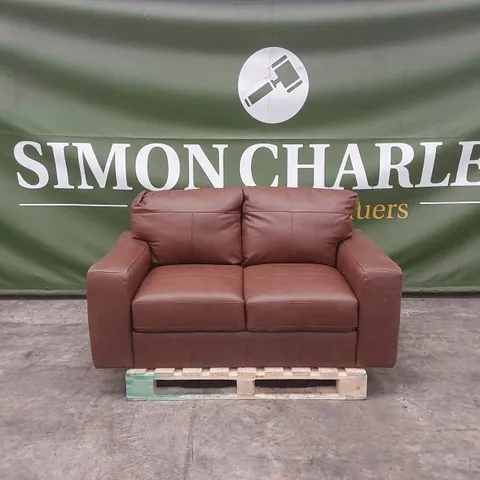 HAMPSHIRE 2 SEATER PREMIUM LEATHER SOFA - VINTAGE TAN