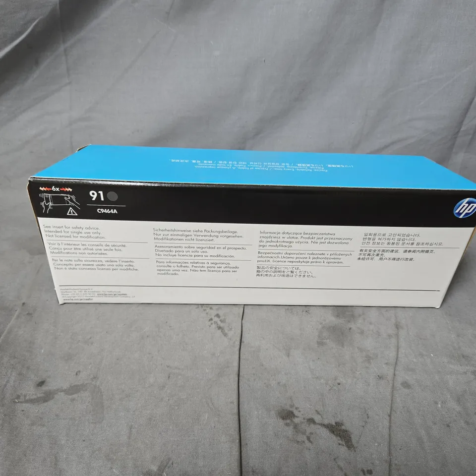 APPROXIMATELY 10 X HP DESIGNJET 91 MATTE BLACK INK CARTRIDGE (C9464A) 775ML – BOXED