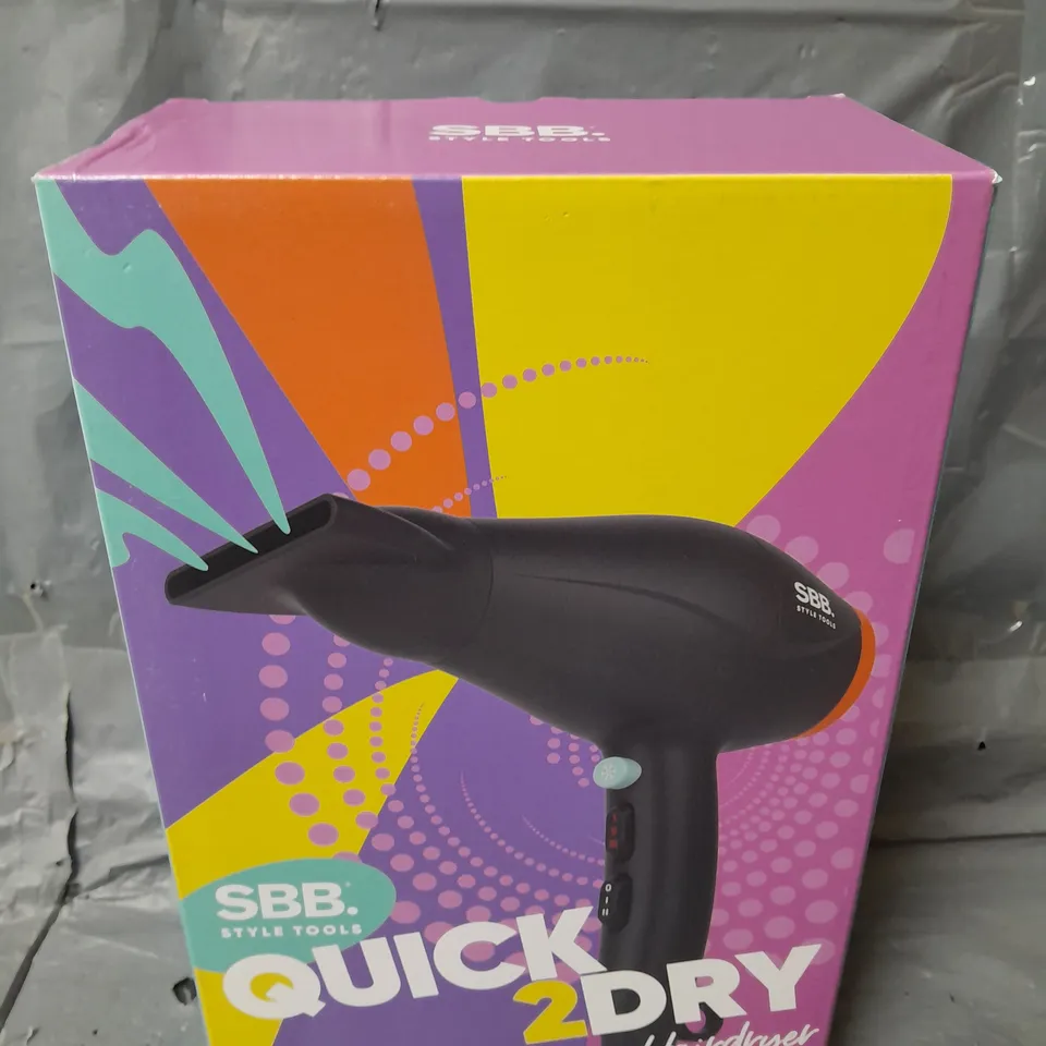 BOXED SBB STYLE TOOLS QUICK 2 DRY COMPACT 2000W HAIRDRYER SBDR-4000-EU