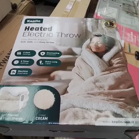 BOXED KEPLIN HEATED ELECTRIC THROW CREAM 
