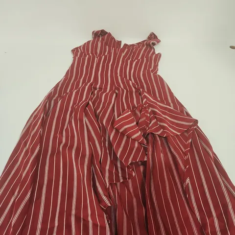 AIIRZ WOMEN'S MAXI DRESS – RED & WHITE STRIPE, SIZE M