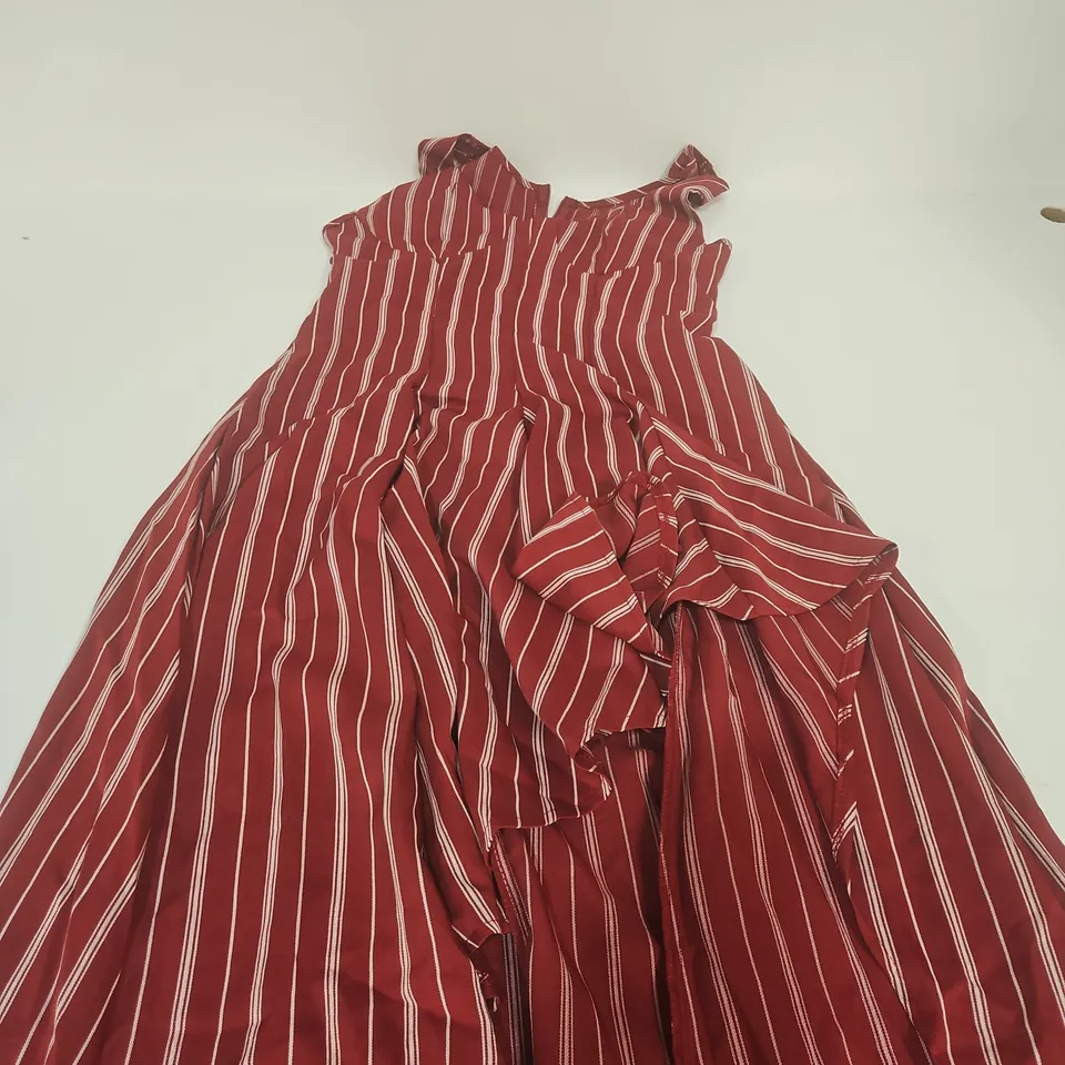 AIIRZ WOMEN'S MAXI DRESS – RED & WHITE STRIPE, SIZE M