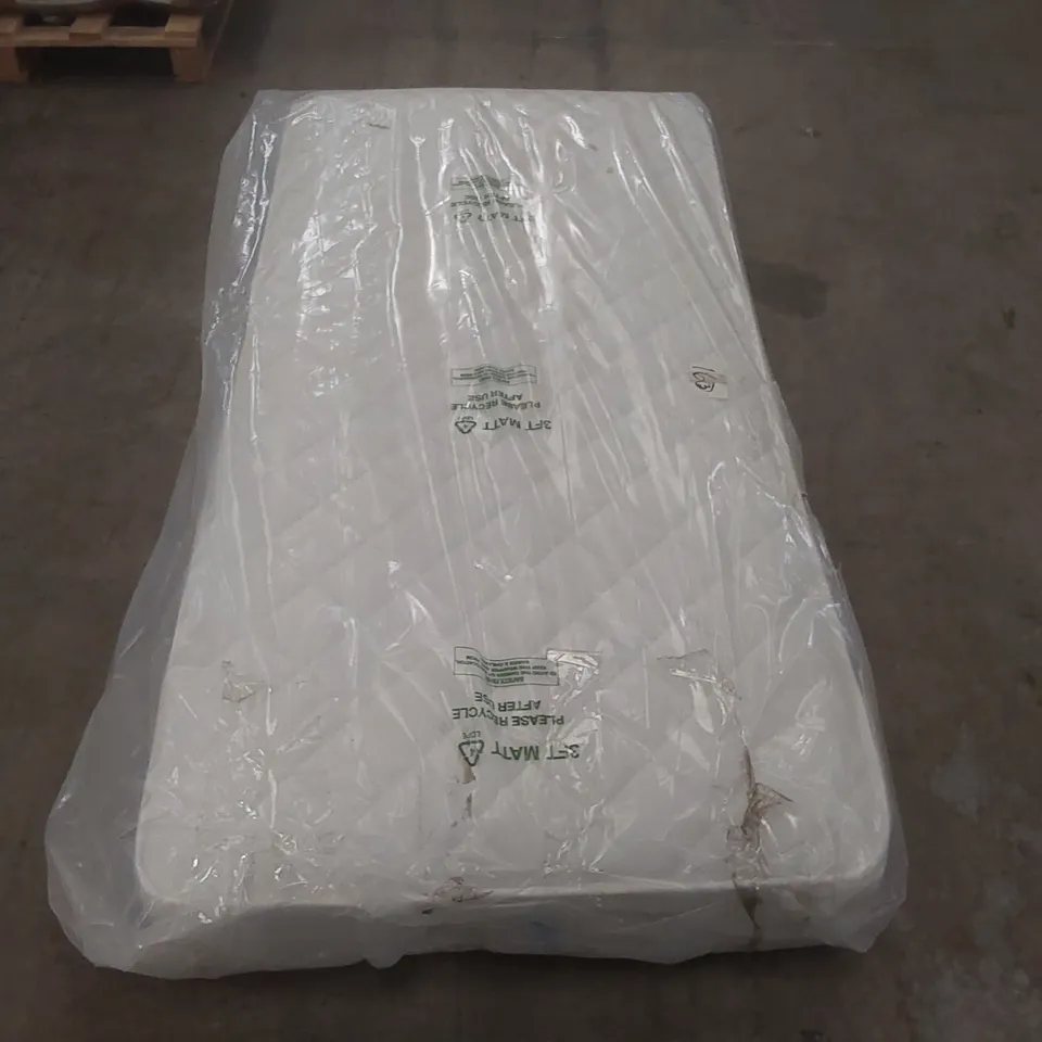 QUALITY BAGGED SINGLE 90cm AIRSPRUNG LUXURY QUILTED MEDIUM MATTRESS