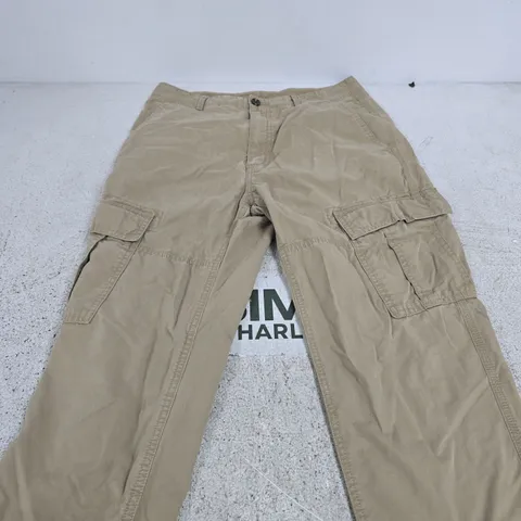 M&S MEN'S CARGO TROUSERS – BEIGE, WAIST 32IN, INSEAM 31IN