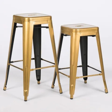 BOXED ATKIN AND THYME PALOMA METAL BAR STOOL - BRASS