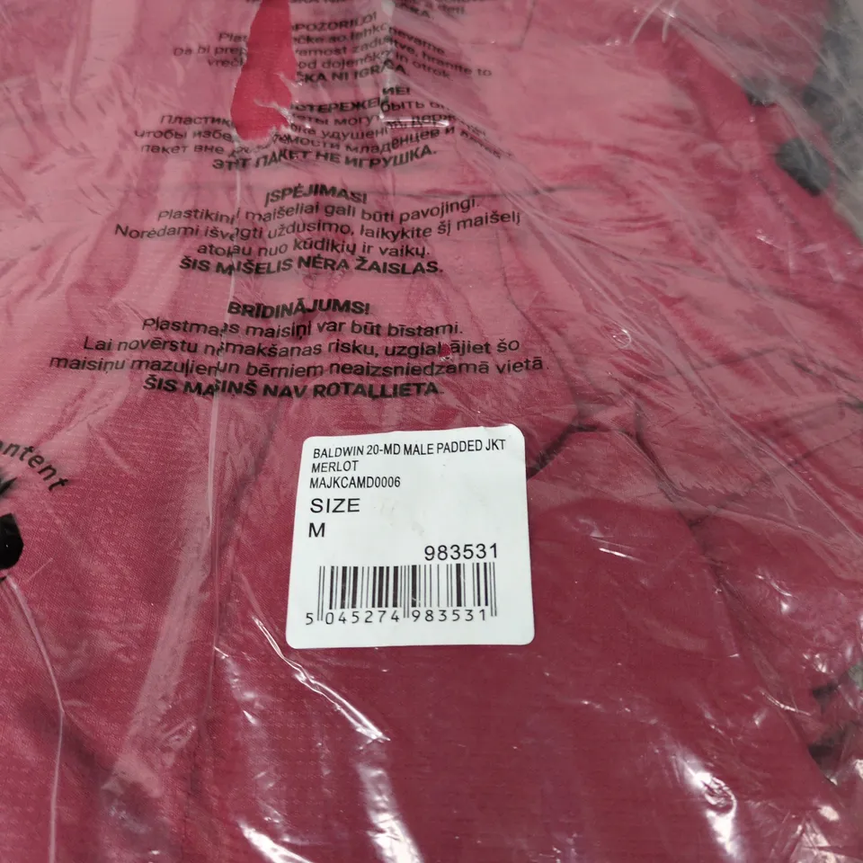 TRESPASS MERLOT BALDWIN PADDED JACKET MEDIUM BAGGED