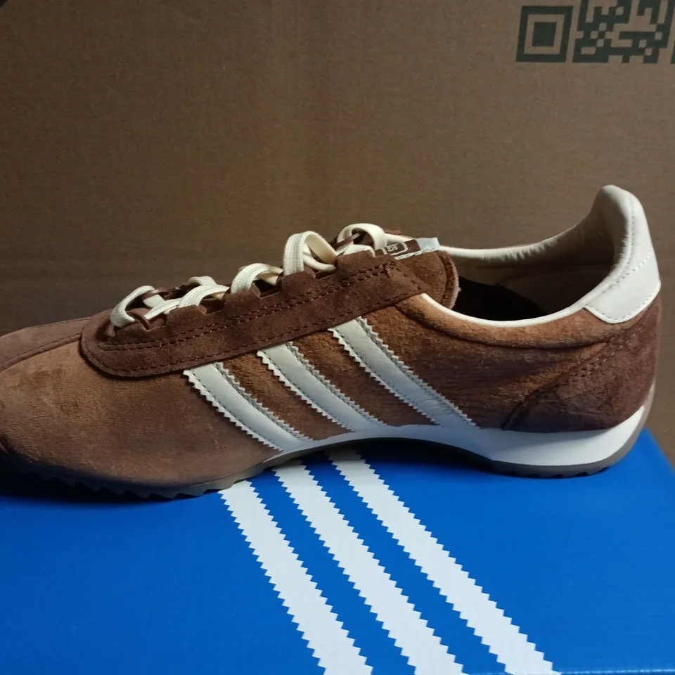 ADIDAS ORIGINALS SL 72 PT BROWN SUEDE SNEAKERS – UK 10