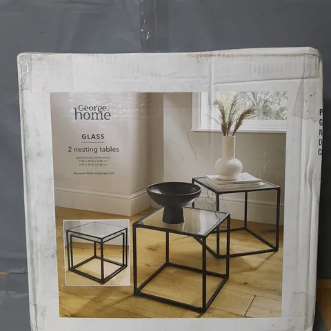 SET OF 2 NESTING TABLES - GLASS