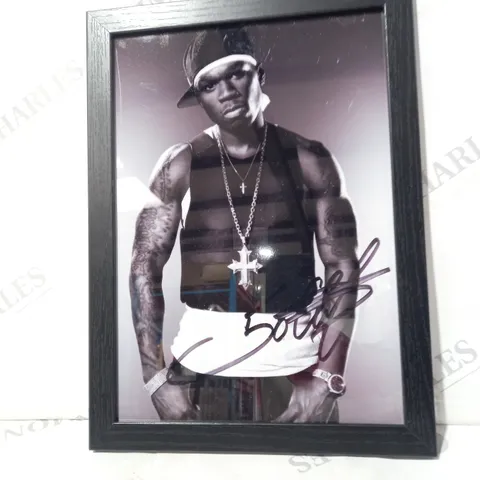 FRAMED 50 CENT AUTOGRAPH PHOTO PRINT