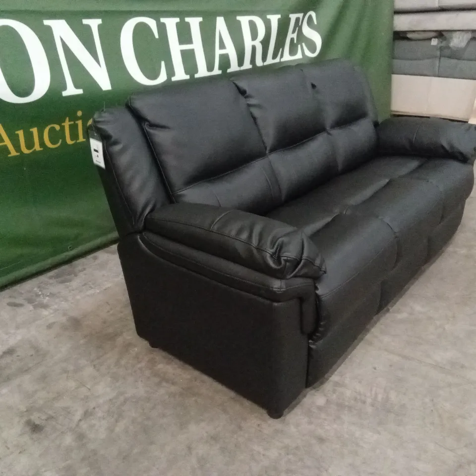 ALBION LUXURY FAUX LEATHER HIGH BACK 3 SEATER SOFA RRP £599