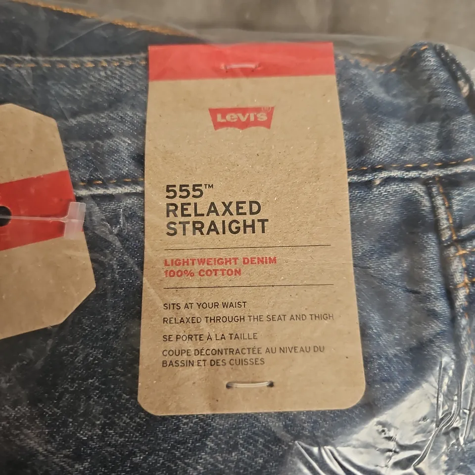 LEVI'S 555 RELAXED STRAIGHT JEANS – LIGHTWEIGHT DENIM, 100% COTTON SIZE 34X32