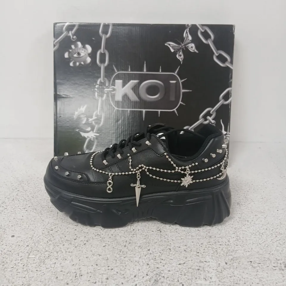 BOXED PAIR OF KOI JINX MYSTIC CHARM TRAINERS - UK 8