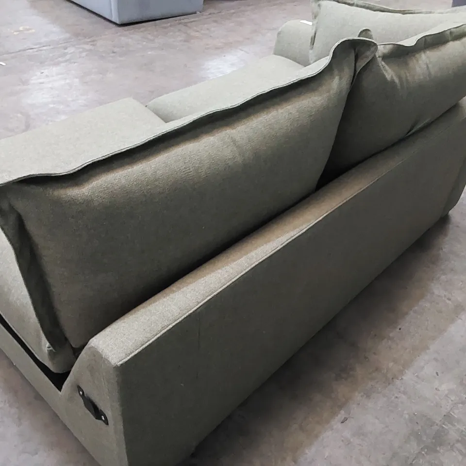 DESIGNER GAIA BUCKINGHAM SOFA PIECE UPHOLSTERED IN OLIVE FABRIC 