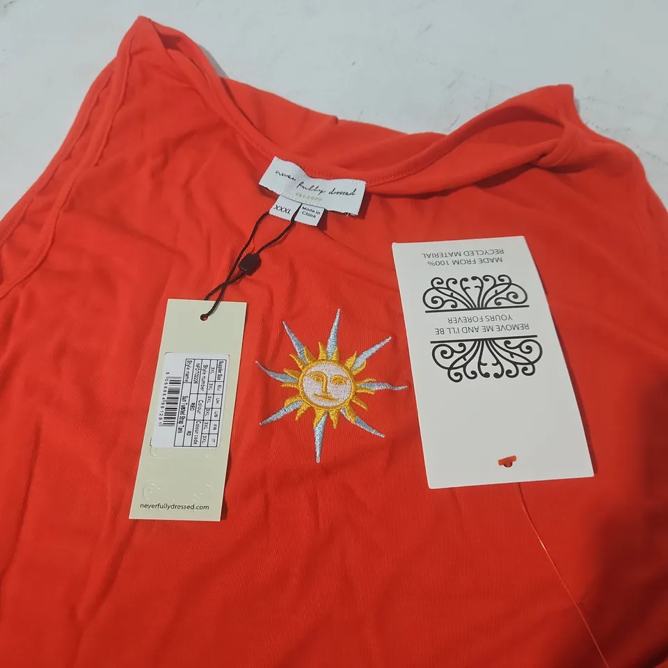 NEVER FULLY DRESSED SUN TWISTED STRAP TANK IN RED - UK 3XL