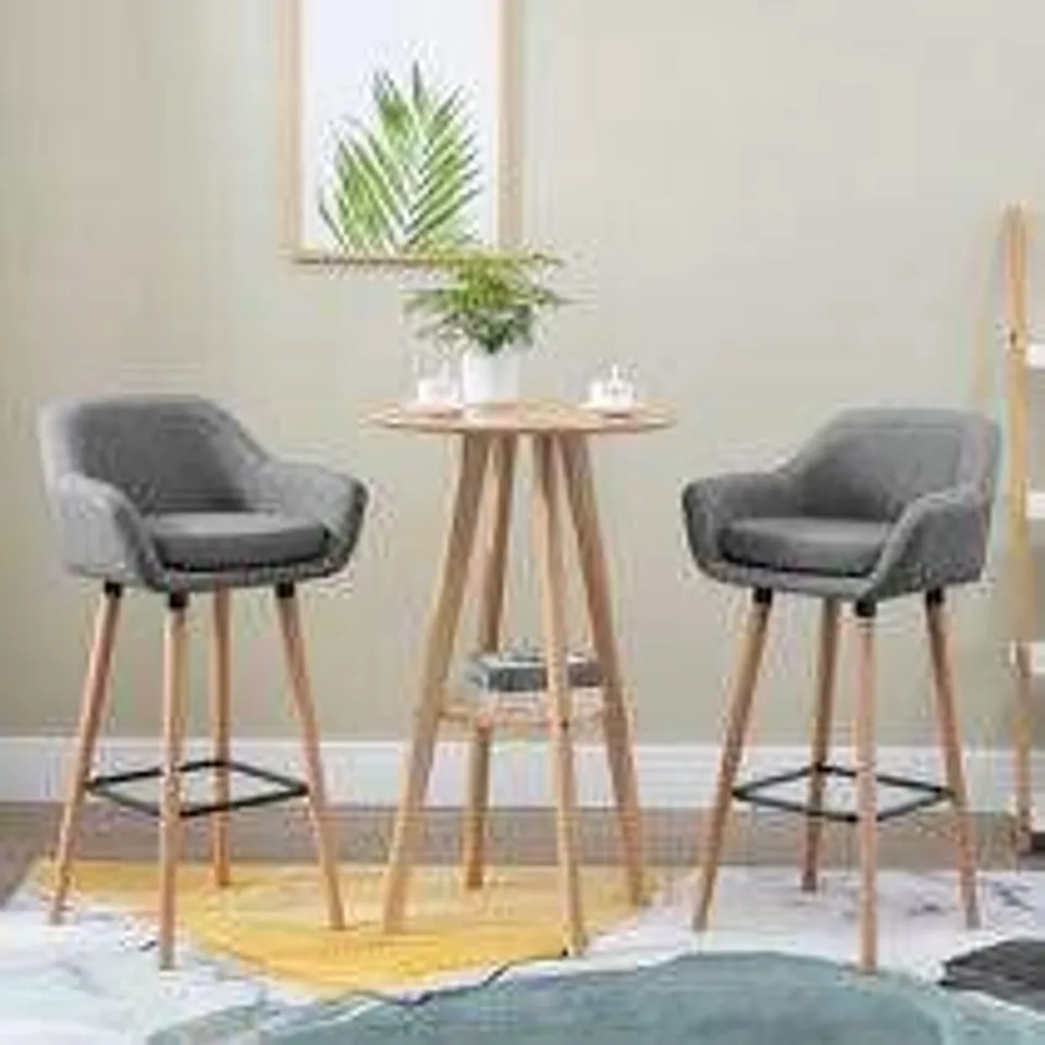BOXED SET OF FOUR STARK SOLID WOOD 80cm STOOLS