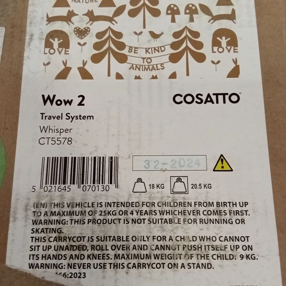 BOXED COSATTO WOW 2 TRAVEL SYSTEM - WHISPER 