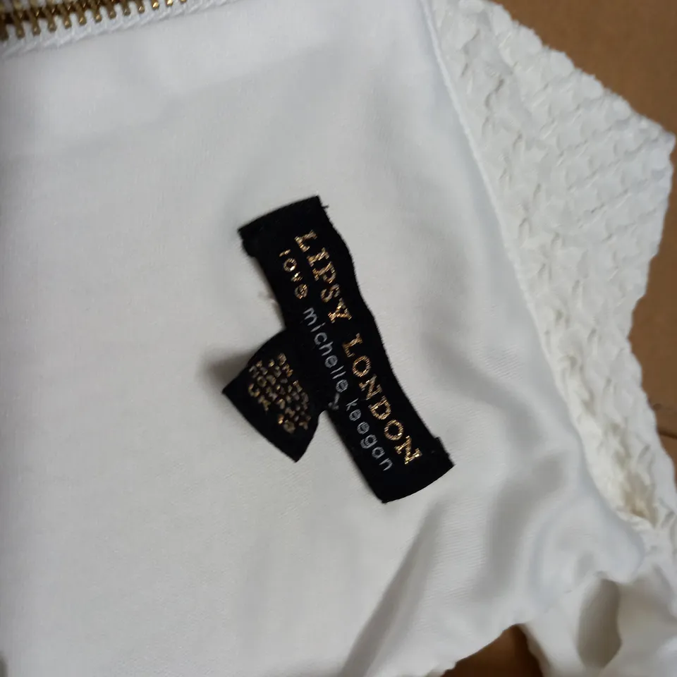 LIPSY LONDON MICHELLE KEEGAN WHITE DRESS - UK 12