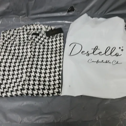 20 BRAND NEW DESTELLA BLACK/WHITE LONG SLEEVE SHIRT - S/M