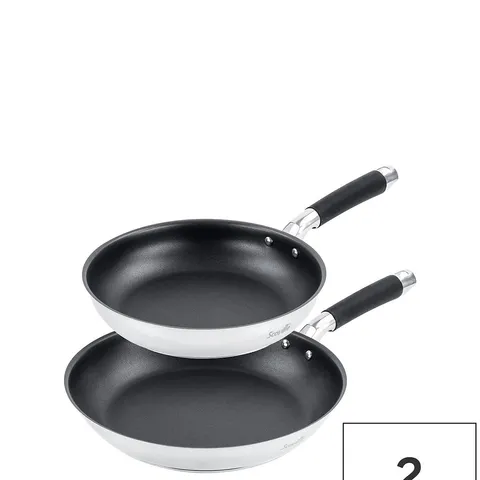 SCOVILLE STEELLUX 2 PIECE FRYING PAN SET