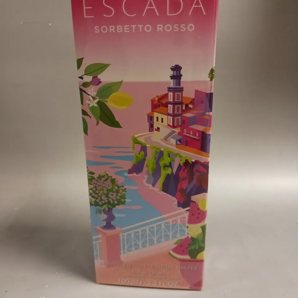 BOXED AND SEALED SORBETTO ROSSO ESCAPING WITH ESCADA EAU DE TOILETTE 100ML