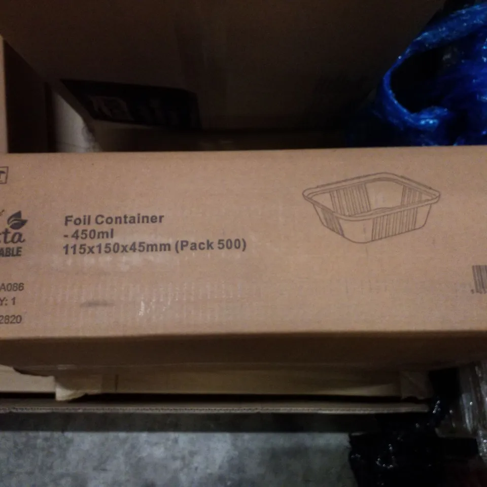 BOX CONTAINING 500 BRAND NEW FIESTA RECYCLABLE FOIL CONTAINERS