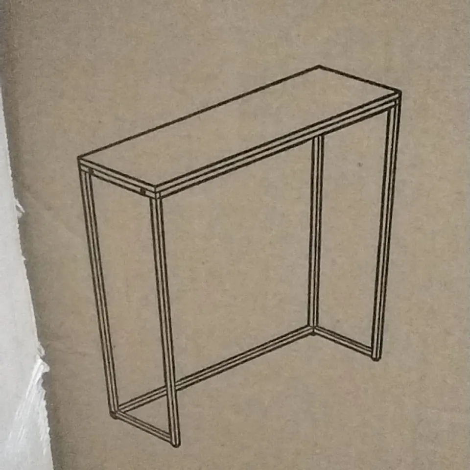 BOXED CONSOLE TABLE IN BLACK MANGO WOOD , H84 X W100 X D24CM 
