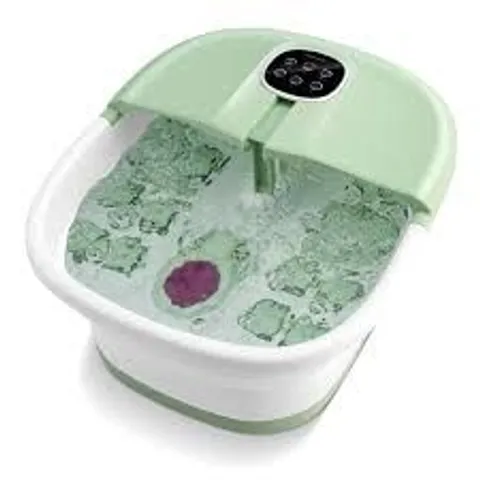 BOXED FOOT SPA BATH MASSAGER WITH HEAT BUBBLES AND REMOTE CONTROL - GREEN
