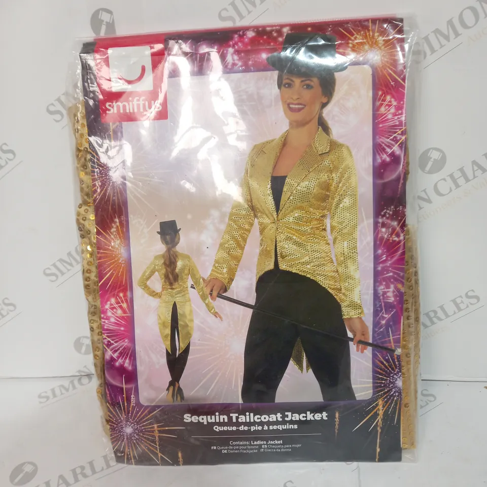 SMIFFYS SEQUIN TAILCOAT FANCY DRESS JACKET - SIZE L