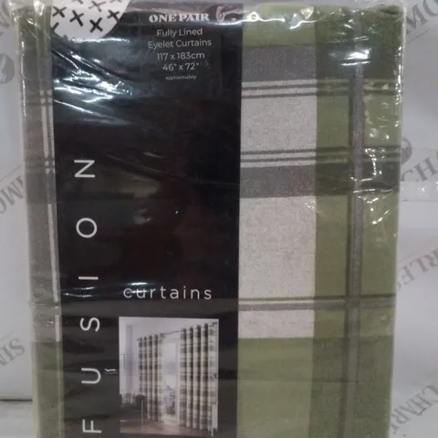 FULLY LINED EYELET SHEER CURTAINS 117×183CM