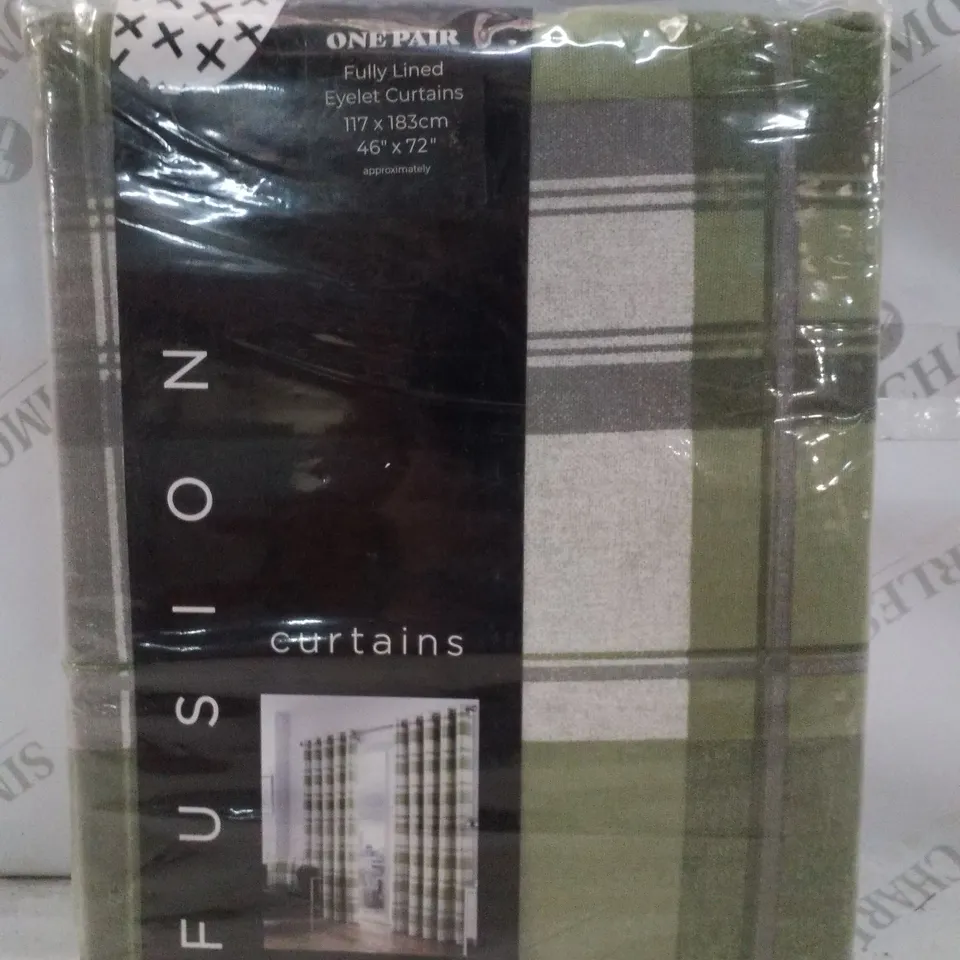 FULLY LINED EYELET SHEER CURTAINS 117×183CM