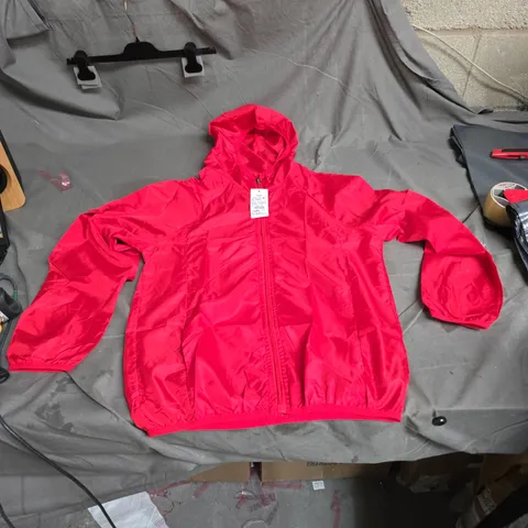 RED HOODED JACKET – LIGHTWEIGHT WINDBREAKER