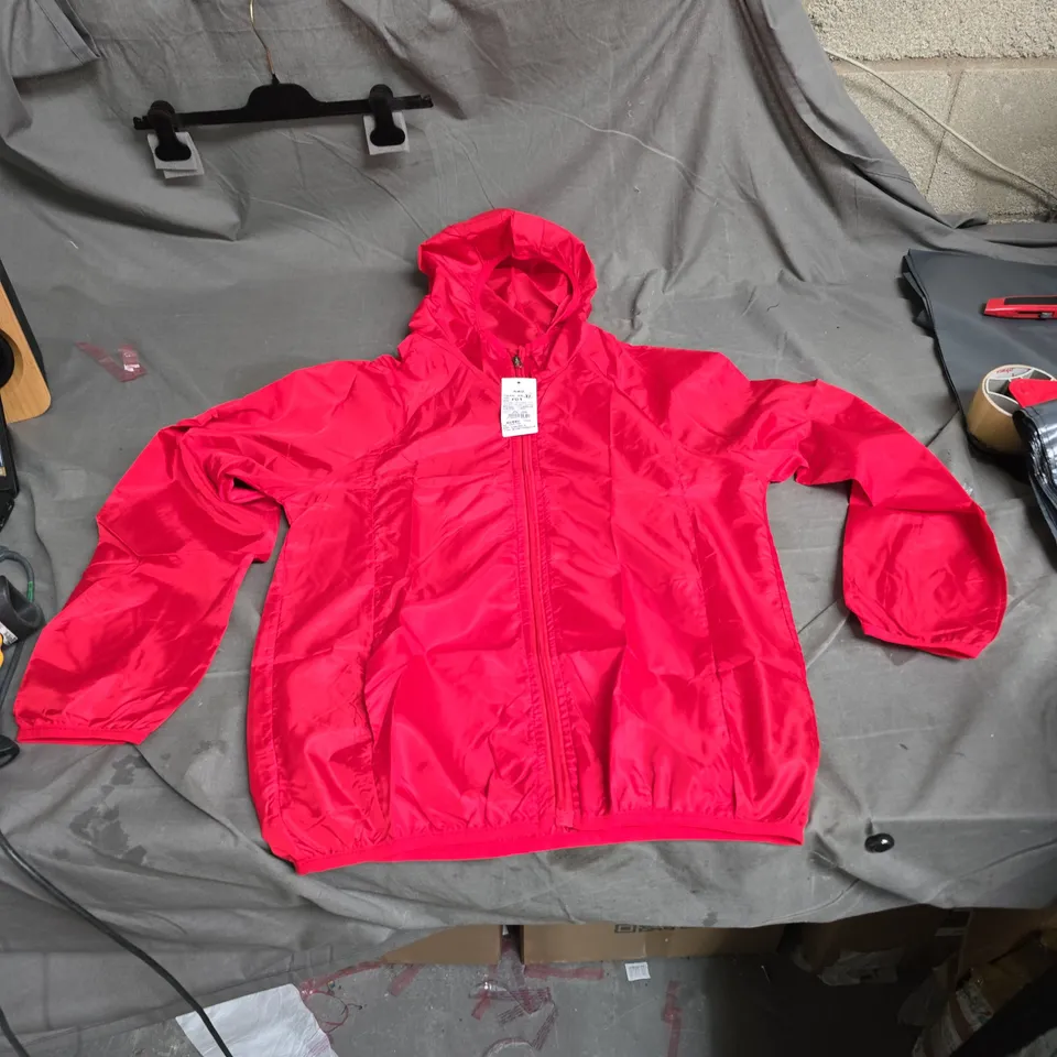 RED HOODED JACKET – LIGHTWEIGHT WINDBREAKER