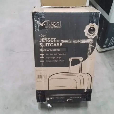 BOXED LUGG - JETSET SUITCASE BLACK AND BROWN 