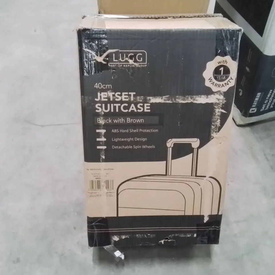 BOXED LUGG - JETSET SUITCASE BLACK AND BROWN 