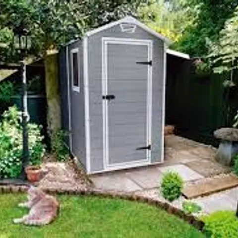 BOXED KETER MANOR 4FT X 6FT MAINTENANCE FREE SHED (1 BOX)